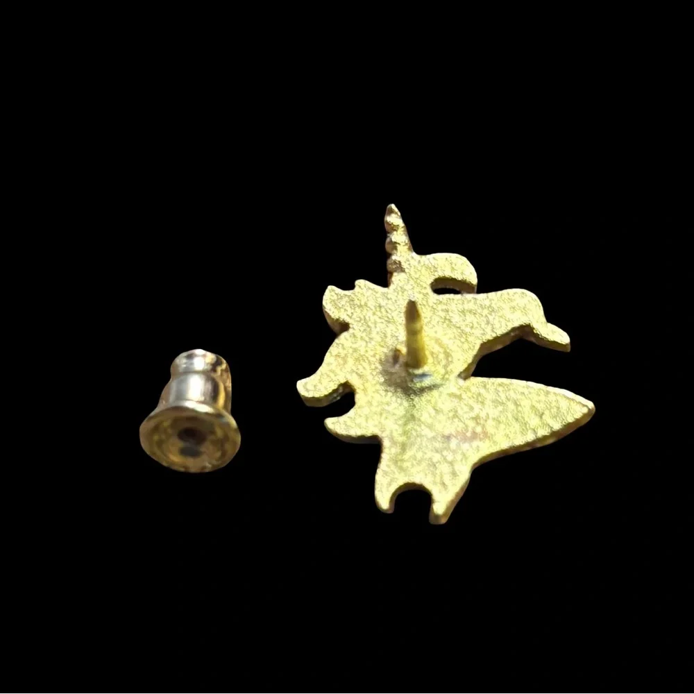 Vintage 1981 Avon Tiny Gold Unicorn Pin Brooch Rhinestone Eye